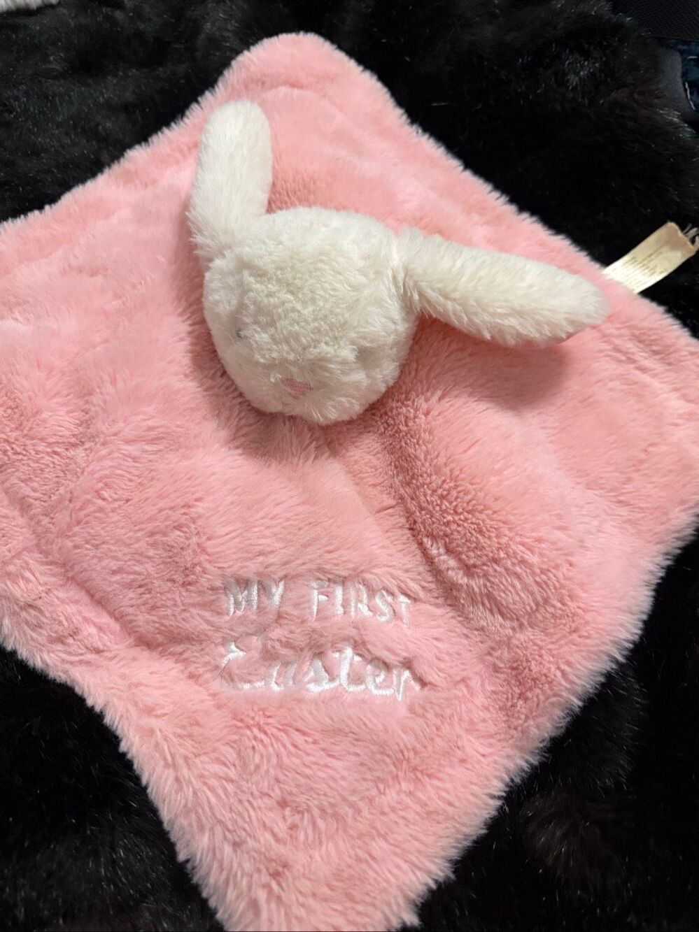 My First Easter Bunny MTY  Lovey Security Blanket Rattle Pink Baby Toy